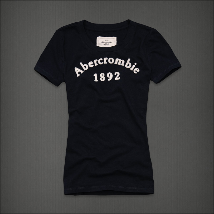 Abercrombie Fitch Mujeres De Cuello Redondo Corto Remera AF8272
